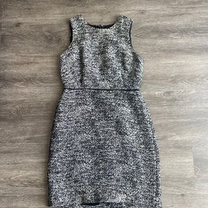 JCrew mid length black and white dress